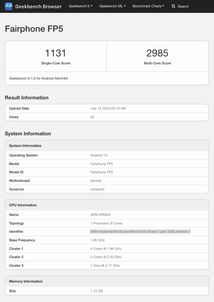 (Fuente de la imagen: Geekbench)