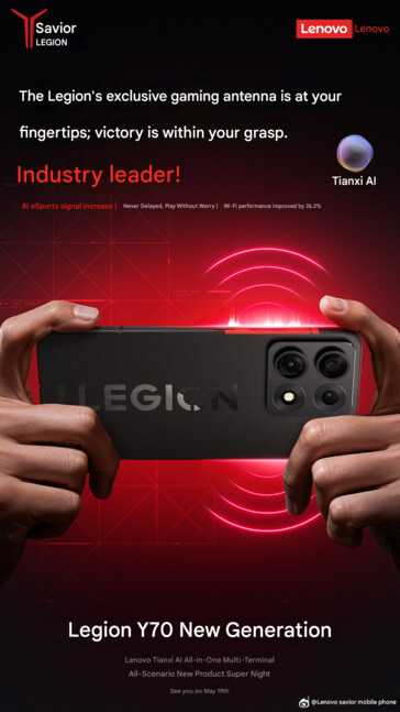 Teaser del rendimiento WiFi del próximo teléfono Lenovo Legion (machine translated)