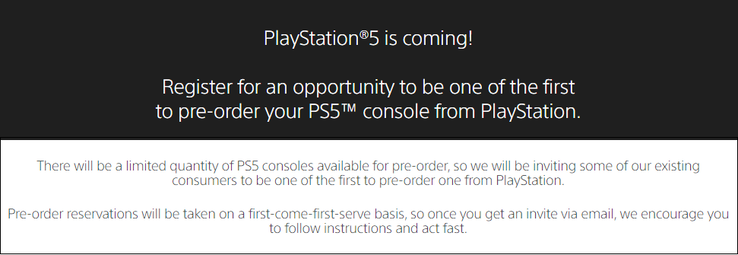 Anuncio directo de pre-pedido de PS5. (Fuente de la imagen: PlayStation US - editado)