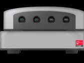 La EmuDeck Machines EM2 y la estación de acoplamiento parecen un cruce entre la Dreamcast y el Sega CD. (Fuente de la imagen: EmuDeck)