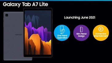 Samsung Galaxy Tab A7 Lite. (Fuente de la imagen: WalkingCat en Twitter)