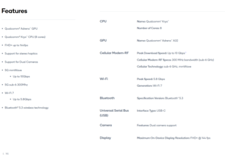 Snapdragon G3x Gen 2 - Características (Fuente: Qualcomm)