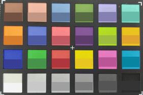 Colores del ColorChecker. Color de referencia en la mitad inferior de cada cuadrado.