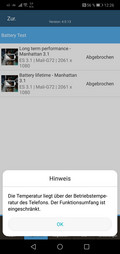 Honor 10: Sobrecalentamiento en la prueba de batería GFXBench Manhattan (OpenGL ES 3.1)
