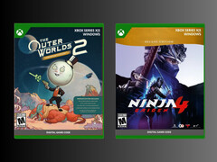 Se muestran las cajas de venta de Outer Worlds 2 y Ninja Gaiden 4 para Xbox (Fuente de la imagen: PNP Games)