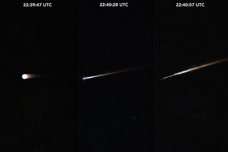Una imagen que muestra las bolas de fuego captadas por Chris Williams en la atmósfera.