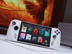 Asus ROG Ally modificado con una batería de 90Wh y una placa trasera personalizada impresa en 3D, ejecutando SteamOS y mostrando una biblioteca de juegos AAA e indie en su pantalla de inicio. (Fuente de la imagen: Miner TechTips / YouTube)