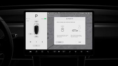 El accesorio para abrir la puerta del garaje HomeLink del Model 3, de 350 dólares (imagen: Tesla)