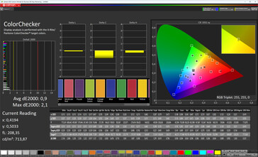 Precisión del color (modo de visualización: Pro, espacio de color de destino: sRGB)