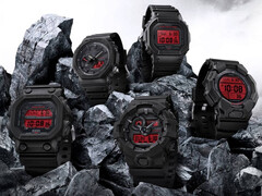 Los 5 relojes de la serie Casio Black and Bold Red en la imagen. (Fuente de la imagen: Casio)