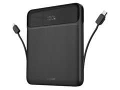 El nuevo banco de energía revolt cuenta con cables USB-C y Lightning integrados. (Fuente de la imagen: Pearl)