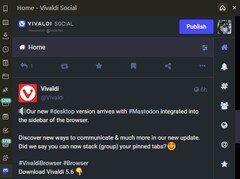 Panel Mastodon en Vivaldi 5.6 (Fuente: Propia)