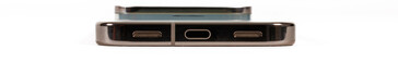 Parte inferior: Altavoz, puerto USB 3.2, Micrófono