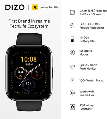 El Dizo Watch Pro se lanza con algunas especificaciones conocidas. (Fuente: Dizo vía Flipkart)