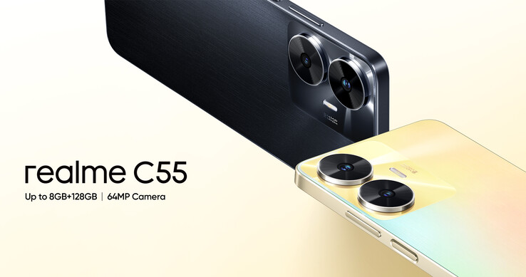 Las 2 opciones de color del C55. (Fuente: Realme IN)