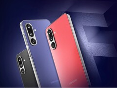 El Samsung Galaxy F36 5G está disponible en rojo coral, violeta lujoso y negro ónice con texturas de piel sintética (Fuente de la imagen: Samsung)