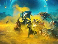 Imagen que muestra a un equipo luchando contra monstruos en Helldivers 2. (Fuente de la imagen: Arrowhead) 