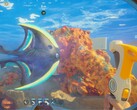 Una captura de pantalla de una versión modded de Subnautica 2 con criaturas matables