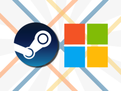 Si la filtración es cierta, los títulos de Steam podrían estar disponibles en la Microsoft Store a través de la vinculación backend. (Fuente de la imagen: Steam, Microsoft - editado)