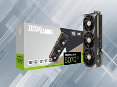 Se muestra la GPU Zotac RTX 5070 Ti (Fuente de la imagen: Zotac con modificaciones)