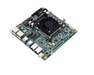 La placa base MIX-PT LWV1 Mini ITX de Aaeon tiene el aspecto de una típica placa base SFF compacta con ventilador integrado.