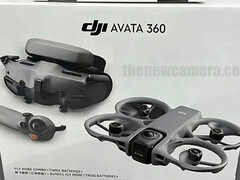 Supuesto embalaje de venta al público de la DJI Avata 360. (Fuente de la imagen: vía The New Camera)