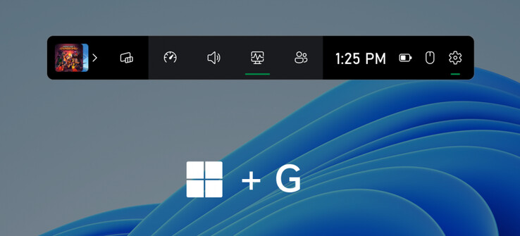 La nueva barra de control también se puede activar pulsando Win + G. (Fuente de la imagen: Microsoft)