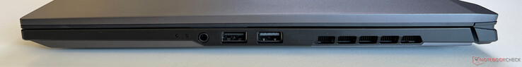 Derecha: toma de audio de 3,5 mm, USB 2.0 Tipo-A, USB 3.2 Gen1 Tipo-A (5 GBit/s)