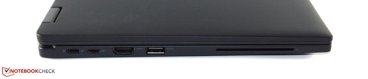 2x USB 3.0 Type-C (incl. DisplayPort/power supply), HDMI, USB 3.0 Type-A, smart card reader