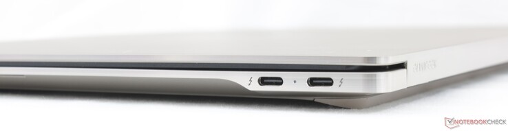 Derecha: 2 puertos USB-C Thunderbolt 4 con DisplayPort 2.1 y Power Delivery 3.1