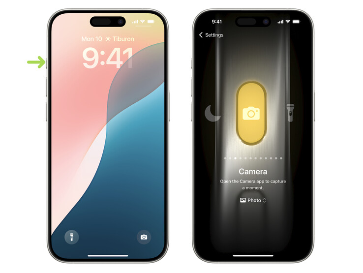 Apple'Action Button UI' para comparar. (Fuente de la imagen: Apple)