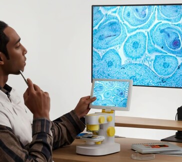 La Darwin MX Pro dispone de pantalla compartida Wi-Fi para facilitar la visualización de especímenes mientras se utilizan las herramientas de cartografía y topografía en tiempo real. (Fuente de la imagen: BeaverLab en Kickstarter)
