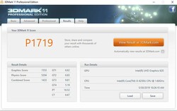 3DMark 11 resultados en batería