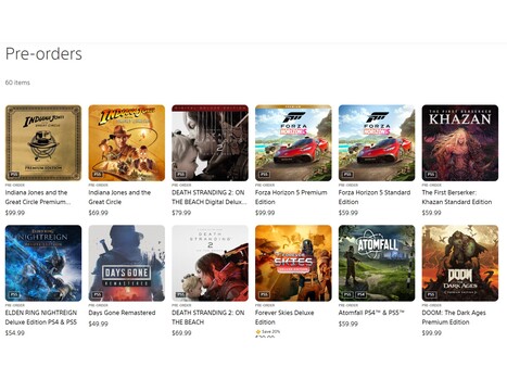 Clasificación de pedidos anticipados de PlayStation Store (Fuente de la imagen: captura de pantalla, PlayStation Store)