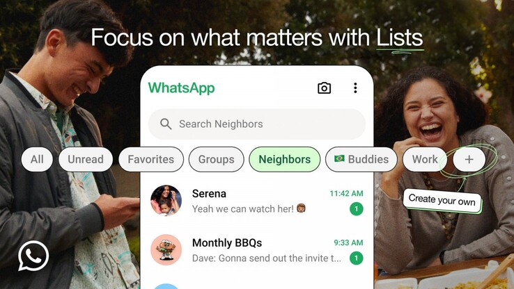 La última función de listas personalizadas de WhatsApp. (Fuente de la imagen: WhatsApp)