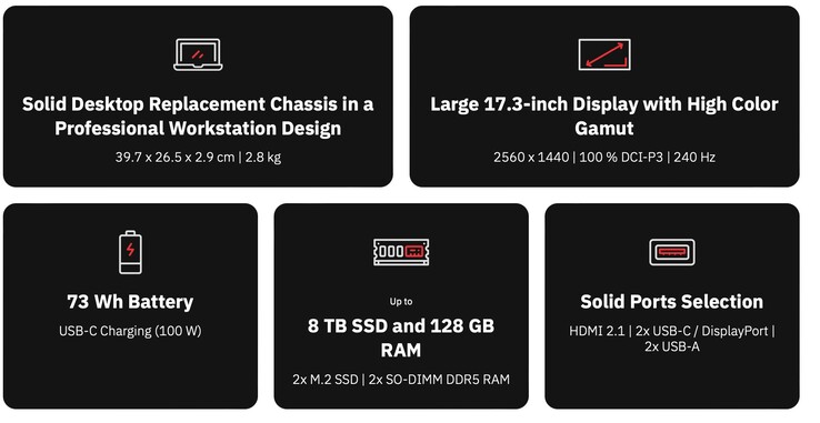 También se ofrece una pantalla de 17 pulgadas a 240 Hz con buenas especificaciones.