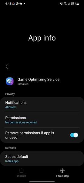 Samsung no permite desactivar su servicio de optimización de juegos. (Fuente de la imagen: 9to5Google)