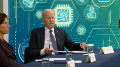 La orden ejecutiva sobre criptomonedas de Biden hizo que el Bitcoin se disparara brevemente (imagen: AP/YouTube)