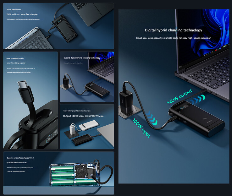 Principales características del power bank (Fuente de la imagen: Lenovo - machine translated)