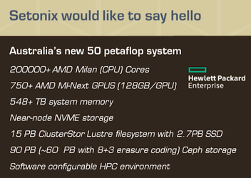 Especificaciones del sistema Setonix (Fuente de la imagen: HPCWire)