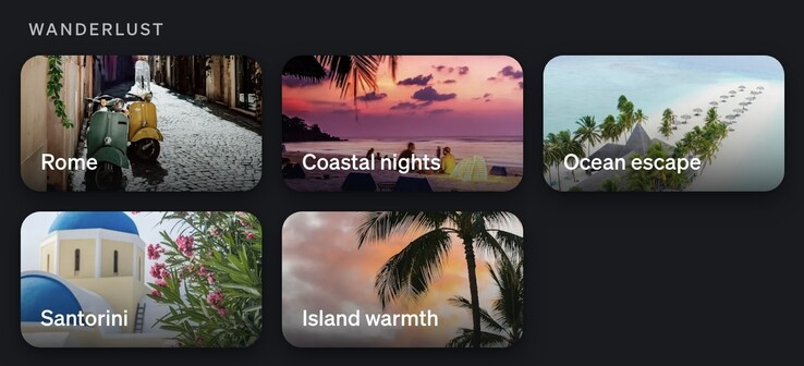 Las cinco nuevas escenas Wanderlust se pueden encontrar en la Galería de escenas Hue. (Fuente de la imagen: captura de pantalla de la aplicación Philips Hue)