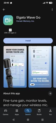 La app Wave Go en Play Store