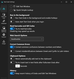 Ajustes de Agarre de texto