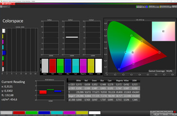 Espacio de color (modo de color: Profesional, temperatura de color: Estándar, espacio de color de destino: sRGB)