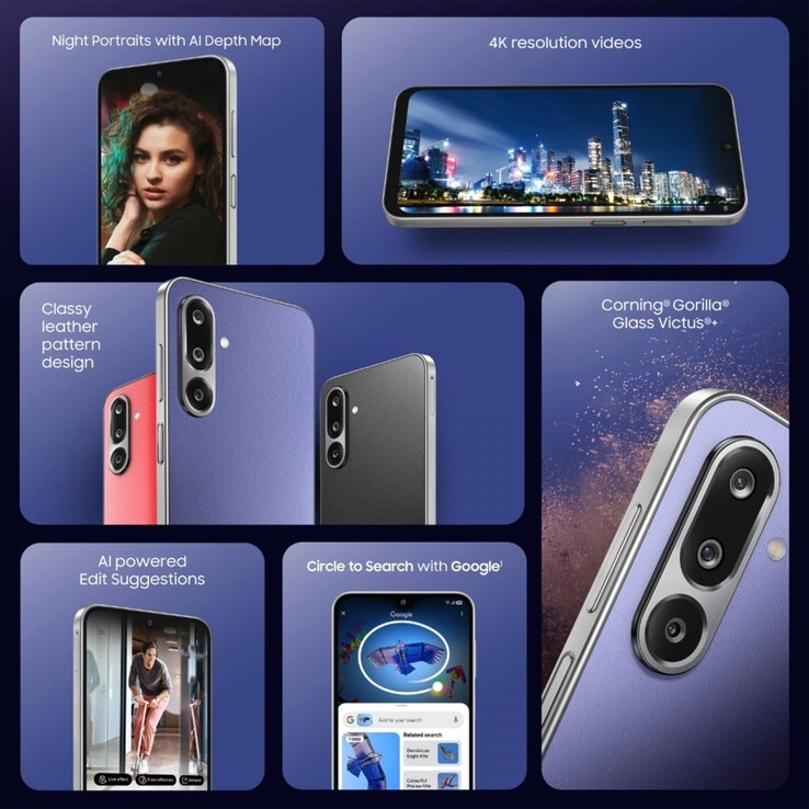 Principales características del Samsung Galaxy F36 5G (Fuente de la imagen: Samsung)