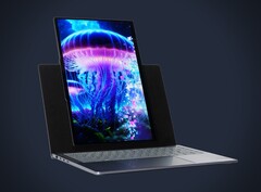 Lenovo ha desarrollado un portátil con una pantalla que puede girarse en modo vertical. (Fuente de la imagen: Evan Blass, editado)