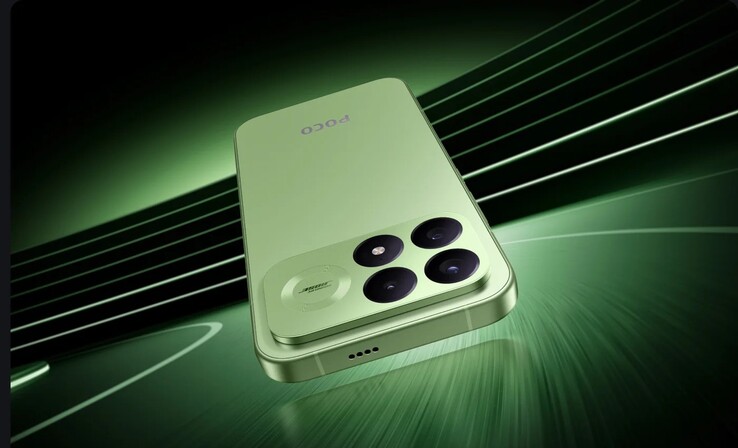 El POCO F9 Pro en color Aurora Green.