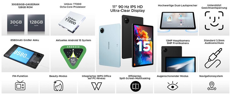 La tableta barata cuenta con una toma de auriculares de 3,5 mm (Fuente de la imagen: Doogee)