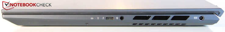Bien: USB-C (con Thunderbolt 3 y función de carga), conector de audio, fuente de alimentación