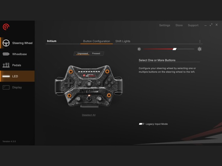 Software RaceHub para PC con varios ajustes personalizables.